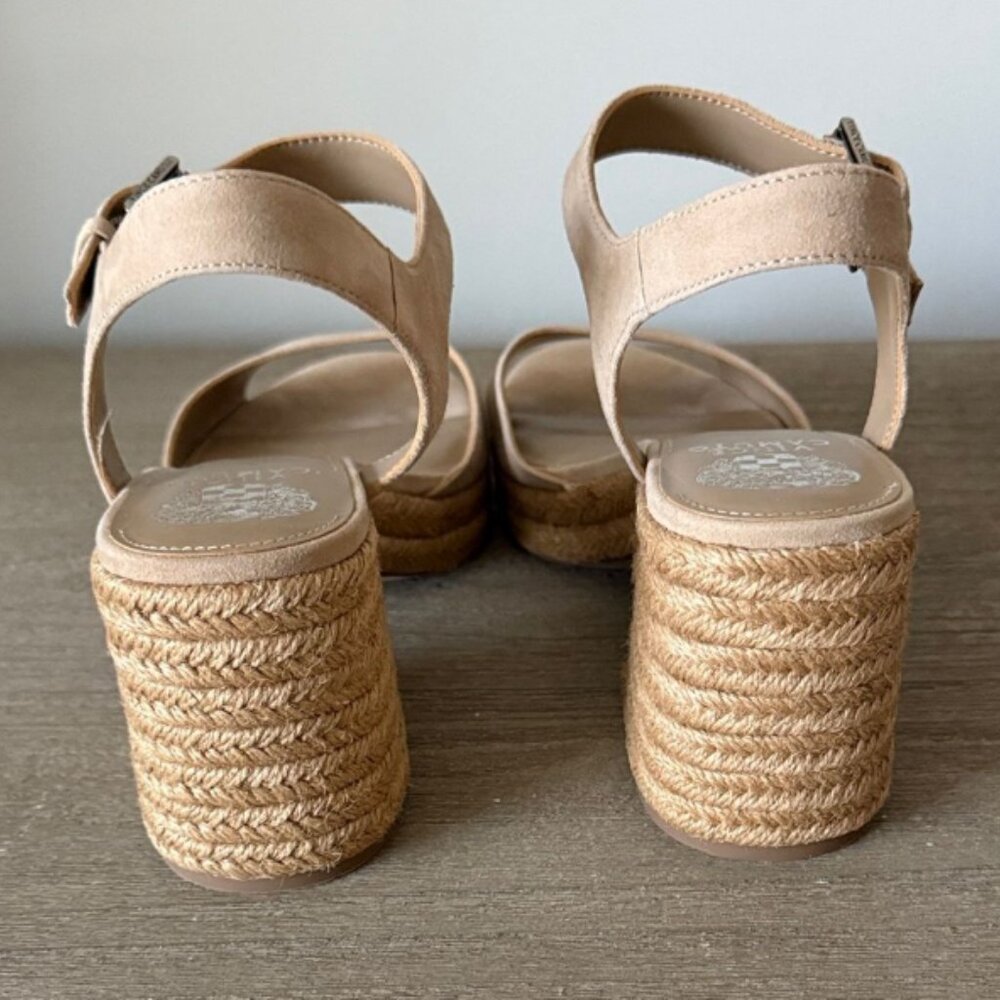 NWB Vince Camuto Ranneli Espadrille Sandal in Tortilla True Suede Tan Size 10 - Picture 5 of 7